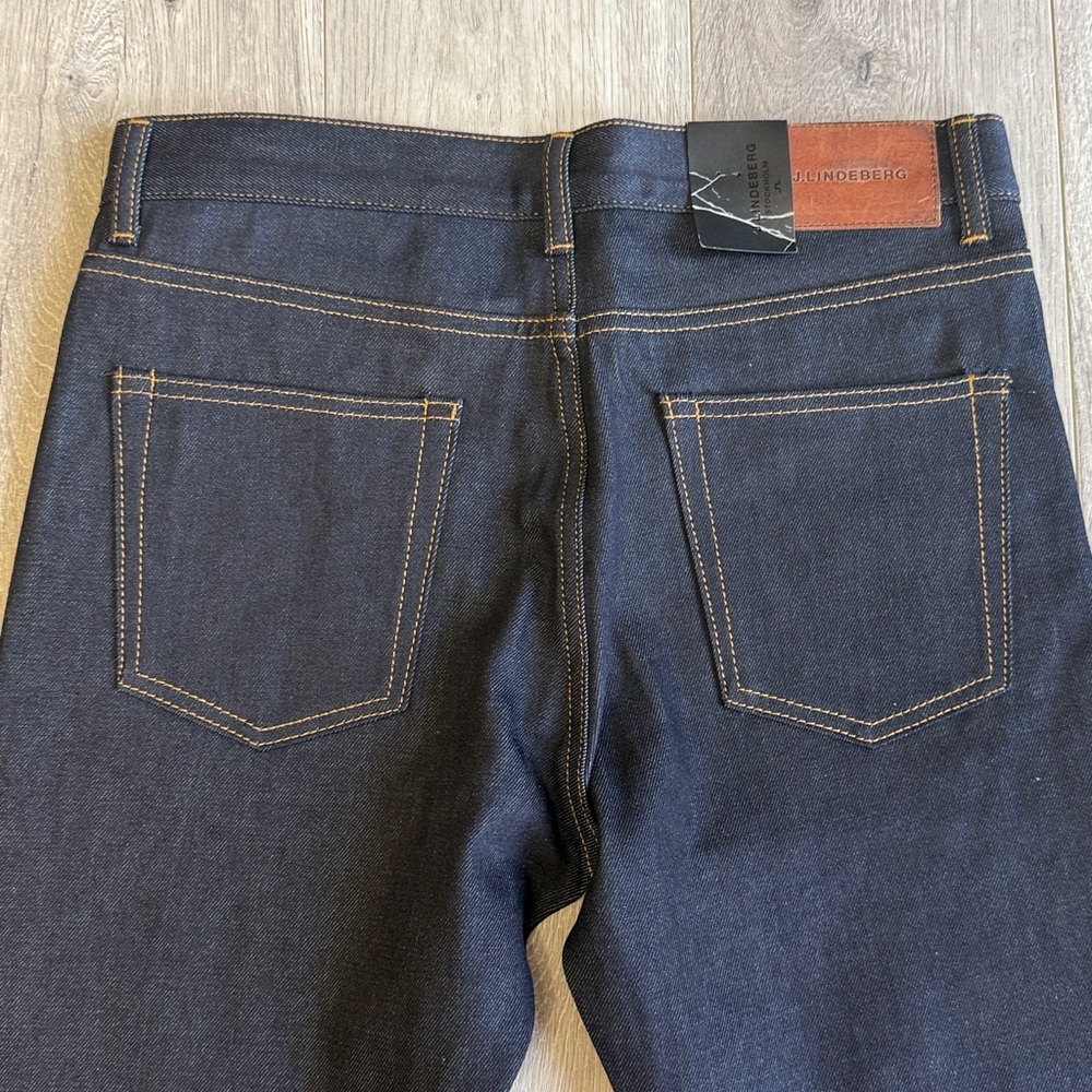 J Lindeberg Stockholm Mens Dark Indigo Raw Straight Leg Denim Jeans 30/32 - Picture 3 of 11